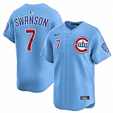 Men's Chicago Cubs #7 Dansby Swanson Blue 2024-25 2nd Alternate Limited Stitched Jersey Dzhi,baseball caps,new era cap wholesale,wholesale hats